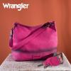 imageWrangler Hobo Bags for Women Vegan Leather Top Handle Shoulder Purses and HandbagsWith Strap Distressedhot Pink