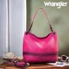 imageWrangler Hobo Bags for Women Vegan Leather Top Handle Shoulder Purses and HandbagsWith Strap Distressedhot Pink