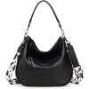 imageWrangler Large Hobo Crossbody Bag for Women Shoulder Purse Handbags with Adjustable StrapCow Print  Black