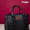 imageWrangler Medium Tote Bag for Women Designer Satchel Handbags Tophandle Purses with StrapCrocodileblack