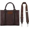 imageWrangler Medium Tote Bag for Women Designer Satchel Handbags Tophandle Purses with StrapCrocodilecoffee