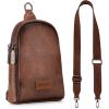 imageWrangler Small Crossbody Sling Bags for Women Fanny Packs Chest Bag for Travel GiftClassicdark Brown Distressed