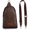 imageWrangler Small Crossbody Sling Bags for Women Fanny Packs Chest Bag for Travel GiftClassicdark Coffee Distressed