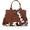 imageWrangler Tote Bags for Women Tophandle Handbags and Purse for Women with Adjustable StrapAcow Print Brown