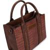 imageWrangler Tote Bags for Women Tophandle Handbags and Purse for Women with Adjustable StrapB Crocodile Pattern Brown