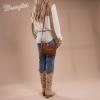 imageWrangler Western Cowhide Crossbody Bags for Women Clutch Wristlet PurseCowhairbrown