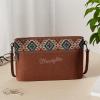 imageWrangler Western Cowhide Crossbody Bags for Women Clutch Wristlet PurseEmbroideredbrown