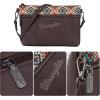 imageWrangler Western Cowhide Crossbody Bags for Women Clutch Wristlet PurseEmbroideredcoffee