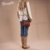 imageWrangler Western Cowhide Crossbody Bags for Women Clutch Wristlet PursePatternbrown