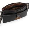 imageWrangler Western Cowhide Crossbody Bags for Women Clutch Wristlet PursePlainblack