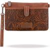 imageWrangler Western Cowhide Crossbody Bags for Women Clutch Wristlet PurseToolingbrown