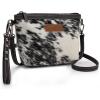 imageWrangler Western Horsehair Wristlet Clutch Purse Vintage HairOn Cowhide Crossbody Bag for WomenBlack