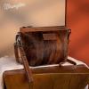 imageWrangler Western Horsehair Wristlet Clutch Purse Vintage HairOn Cowhide Crossbody Bag for WomenBrown
