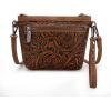 imageWrangler Western Horsehair Wristlet Clutch Purse Vintage HairOn Cowhide Crossbody Bag for WomenBrown