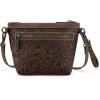 imageWrangler Western Horsehair Wristlet Clutch Purse Vintage HairOn Cowhide Crossbody Bag for WomenCoffee