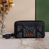imageWrangler Wristlet Wallets Western Wallet for Women Floral Tooled Womens Wallet Boot Stitch PursesAtoolingblack