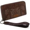 imageWrangler Wristlet Wallets Western Wallet for Women Floral Tooled Womens Wallet Boot Stitch PursesAtoolingcoffee