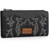 imageWrangler Wristlet Wallets Western Wallet for Women Floral Tooled Womens Wallet Boot Stitch PursesBbootblack