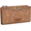 imageWrangler Wristlet Wallets Western Wallet for Women Floral Tooled Womens Wallet Boot Stitch PursesBbootkhaki