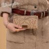 imageWrangler Wristlet Wallets Western Wallet for Women Floral Tooled Womens Wallet Boot Stitch PursesBoottan