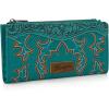 imageWrangler Wristlet Wallets Western Wallet for Women Floral Tooled Womens Wallet Boot Stitch PursesBootturquoise