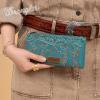 imageWrangler Wristlet Wallets Western Wallet for Women Floral Tooled Womens Wallet Boot Stitch PursesBootturquoise
