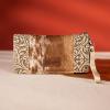 imageWrangler Wristlet Wallets Western Wallet for Women Floral Tooled Womens Wallet Boot Stitch PursesChorsehairbeige