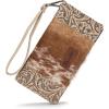 imageWrangler Wristlet Wallets Western Wallet for Women Floral Tooled Womens Wallet Boot Stitch PursesChorsehairbeige
