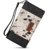 imageWrangler Wristlet Wallets Western Wallet for Women Floral Tooled Womens Wallet Boot Stitch PursesChorsehairblack