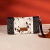 imageWrangler Wristlet Wallets Western Wallet for Women Floral Tooled Womens Wallet Boot Stitch PursesChorsehairblack