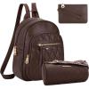 imageMedium Backpack Purse for Women Anti Theft Backpack with Secured Zipper ampamp Tassel3pcs Zipper Coffee