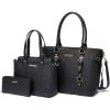 imageMontana West 3PCS Purses for Women Tote Bag and Wallet Set Shoulder Satchel HandbagsBlack
