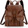 imageMontana West Backpack Purse for Women Soft Washed Leather Drawstring Casual Travel Large BackpacksZ Brown