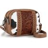 imageMontana West Cow Print Crossbody Bags for Women Western Tooled Crossbody Purses with Built in Card HolderBrown