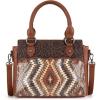 imageMontana West Sequined Aztec Mini Tote Bag Floral Tooled HandbagBrown