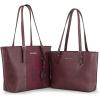 imageMontana West Tote Bag for Women Large Purse and Handbags Set Embossed Collection Purse 2Pcs Set2 Setburgundy
