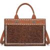 imageMontana West Western Tooling Handbags Vintage Prints and Whipstitch CraftsmanshipStitching Brown