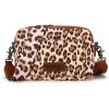 imageWrangler Crossbody Purses for Women Trendy Camera Snapshot Bag with Wide StrapDouble Layer Leopard Brown