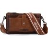 imageWrangler Distressed Crossbody Purses for Women Multifunction Card Holder Wallet Small Purse with Double ZipperAngle Brown