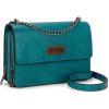 imageWrangler Flap Crossbody Purse for Women Shoulder Bag Vintage Wallets with Chain StrapBlue Turquoise