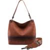 imageWrangler Hobo Bags for Women Vegan Leather Top Handle Shoulder Purses and HandbagsWith Strap Distressedbrown