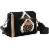 imageWrangler Western Aztec Small Crossbody Bags for Women Multi Pocket Over Shoulder Crossbody Purse with Guitar StrapBlack