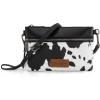 imageWrangler Western Cowhide Crossbody Bags for Women Clutch Wristlet PurseCowprint Black