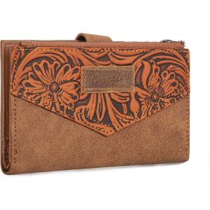 image Wrangler Small Wallet for Women Designer Bifold Wallet Embossed WomenS Wallets Card Cases ampamp Money Organizers BlackEmbossedBrown