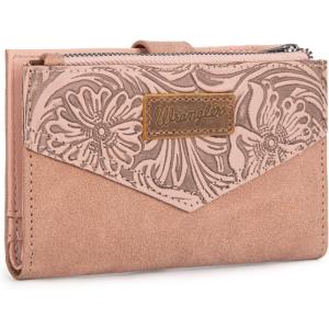 image Wrangler Small Wallet for Women Designer Bifold Wallet Embossed WomenS Wallets Card Cases ampamp Money Organizers BlackEmbossedPink
