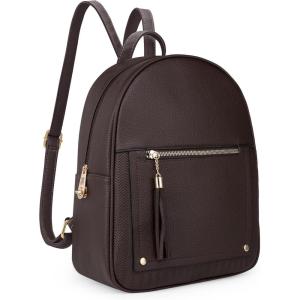 imageMedium Backpack Purse for Women Anti Theft Backpack with Secured Zipper ampamp TasselBackpack Coffee