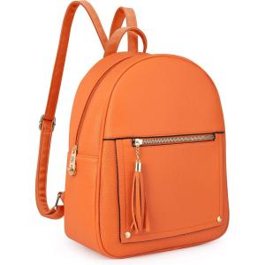 imageMedium Backpack Purse for Women Anti Theft Backpack with Secured Zipper ampamp TasselBackpack Orange