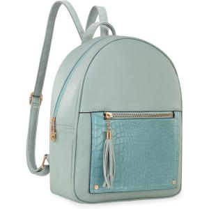 imageMedium Backpack Purse for Women Anti Theft Backpack with Secured Zipper ampamp TasselCrocodile Turquoise