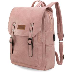 imageMontana West  Wrangler Brown Leather Laptop Backpack Purse Women and Men Unisex Fashion BackpackPink