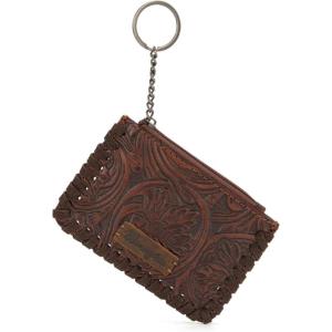 imageMontana West  Wrangler Coin Purse for Men Women Embossed Leather Coin Pouch Small Wallet BlackTooling Pouch Coffee